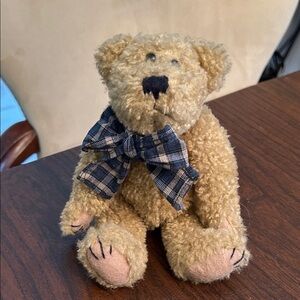 Boyds Bears Plush Tan Teddy Bear with Plaid Bow